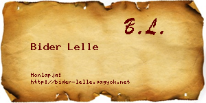 Bider Lelle névjegykártya